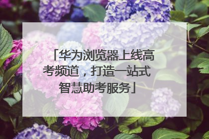 华为浏览器上线高考频道，打造一站式智慧助考服务