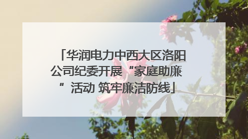 华润电力中西大区洛阳公司纪委开展“家庭助廉”活动 筑牢廉洁防线