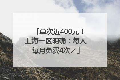 单次近400元！上海一区明确：每人每月免费4次↗