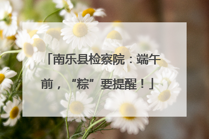 南乐县检察院：端午前，“粽”要提醒！