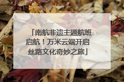 南航非遗主题航班启航！万米云端开启丝路文化奇妙之旅