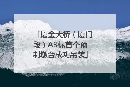 厦金大桥（厦门段）A3标首个预制墩台成功吊装