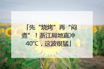 先“烧烤”再“闷煮”！浙江局地直冲40℃，这波很猛