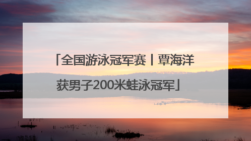 全国游泳冠军赛丨覃海洋获男子200米蛙泳冠军