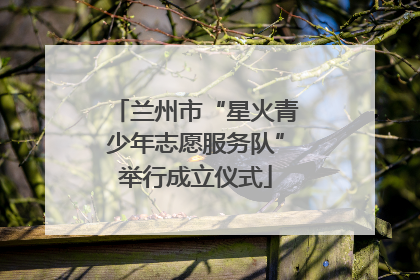 兰州市“星火青少年志愿服务队”举行成立仪式