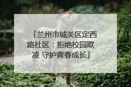 兰州市城关区定西路社区：拒绝校园欺凌 守护青春成长
