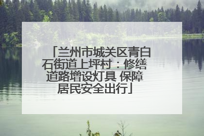 兰州市城关区青白石街道上坪村：修缮道路增设灯具 保障居民安全出行