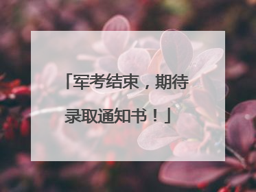 军考结束，期待录取通知书！