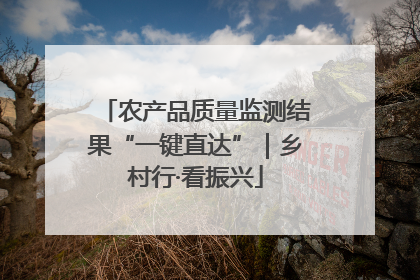 农产品质量监测结果“一键直达”｜乡村行·看振兴