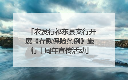 农发行祁东县支行开展《存款保险条例》施行十周年宣传活动