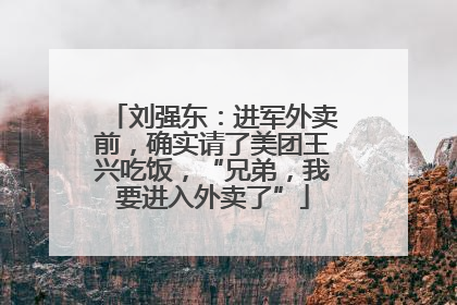 刘强东：进军外卖前，确实请了美团王兴吃饭，“兄弟，我要进入外卖了”