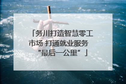 务川打造智慧零工市场 打通就业服务“最后一公里”
