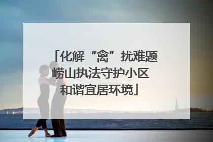 化解“禽”扰难题 崂山执法守护小区和谐宜居环境
