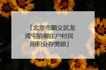 北京市顺义区龙湾屯镇柳庄户村民用积分存美德