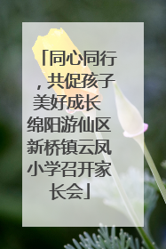 同心同行，共促孩子美好成长 绵阳游仙区新桥镇云凤小学召开家长会