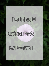 唐山市规划建筑设计研究院串标被罚