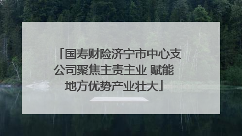 国寿财险济宁市中心支公司聚焦主责主业 赋能地方优势产业壮大