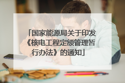 国家能源局关于印发《核电工程定额管理暂行办法》的通知