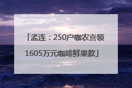 孟连：250户咖农喜领1605万元咖啡鲜果款
