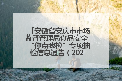 安徽省安庆市市场监督管理局食品安全“你点我检”专项抽检信息通告（2025年第27期）
