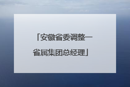 安徽省委调整一省属集团总经理