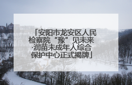 安阳市龙安区人民检察院“豫”见未来·润苗未成年人综合保护中心正式揭牌