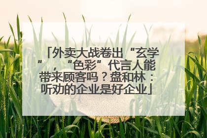 外卖大战卷出“玄学”，“色彩”代言人能带来顾客吗？盘和林：听劝的企业是好企业