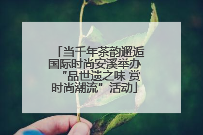当千年茶韵邂逅国际时尚安溪举办“品世遗之味 赏时尚潮流”活动