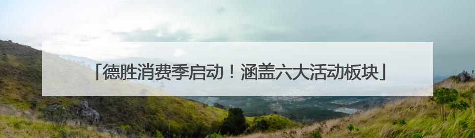 德胜消费季启动！涵盖六大活动板块