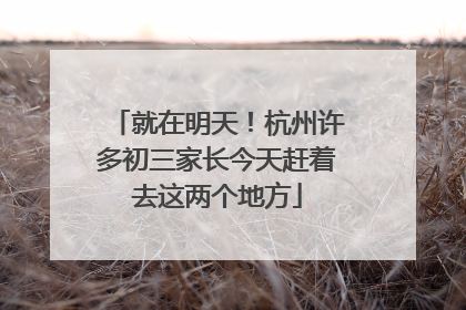 就在明天！杭州许多初三家长今天赶着去这两个地方