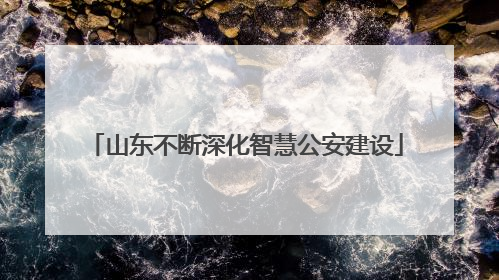 山东不断深化智慧公安建设