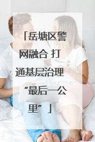岳塘区警网融合 打通基层治理“最后一公里”