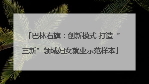 巴林右旗：创新模式 打造“三新”领域妇女就业示范样本