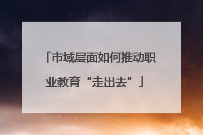 市域层面如何推动职业教育“走出去”