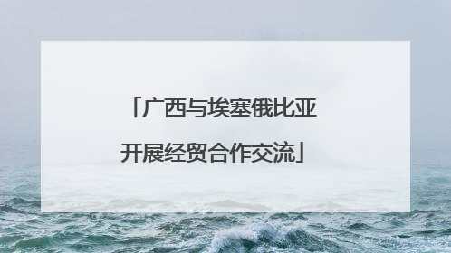 广西与埃塞俄比亚开展经贸合作交流