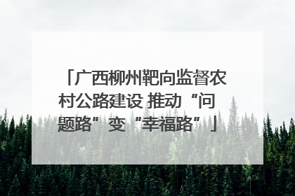 广西柳州靶向监督农村公路建设 推动“问题路”变“幸福路”