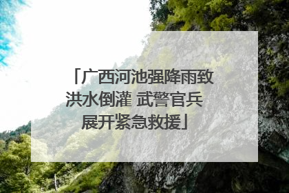 广西河池强降雨致洪水倒灌 武警官兵展开紧急救援