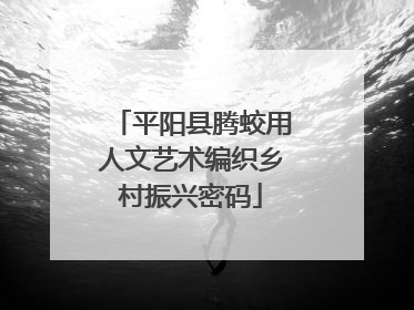 平阳县腾蛟用人文艺术编织乡村振兴密码