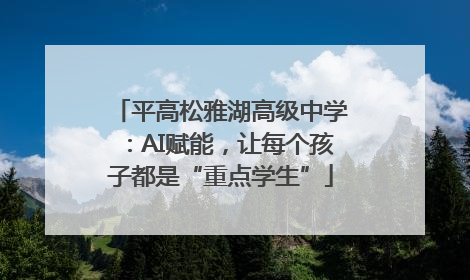 平高松雅湖高级中学：AI赋能，让每个孩子都是“重点学生”