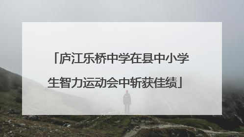 庐江乐桥中学在县中小学生智力运动会中斩获佳绩