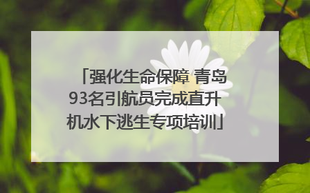 强化生命保障 青岛93名引航员完成直升机水下逃生专项培训