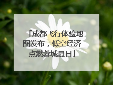成都飞行体验地图发布，低空经济点燃蓉城夏日