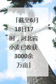 截至6月18日17时，河北省小麦已收获3000余万亩