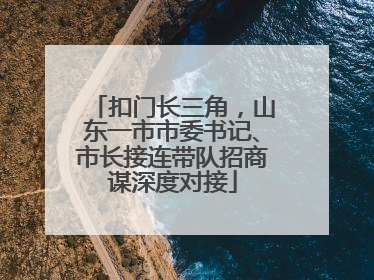 扣门长三角，山东一市市委书记、市长接连带队招商谋深度对接