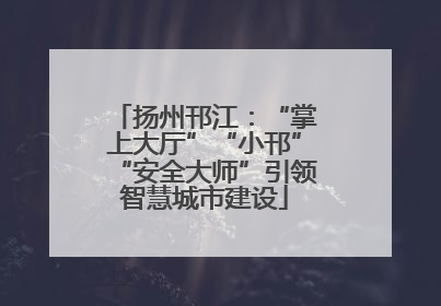 扬州邗江：“掌上大厅”“小邗”“安全大师”引领智慧城市建设