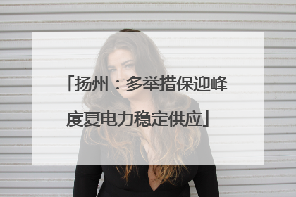 扬州：多举措保迎峰度夏电力稳定供应
