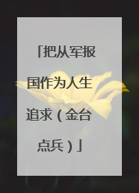 把从军报国作为人生追求（金台点兵）