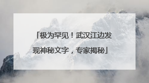 极为罕见！武汉江边发现神秘文字，专家揭秘
