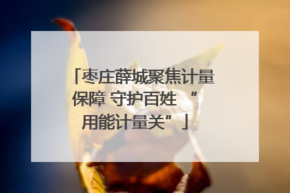 枣庄薛城聚焦计量保障 守护百姓 “用能计量关”