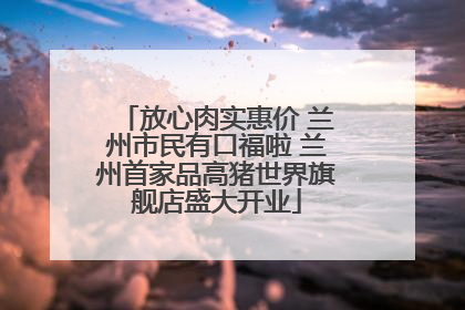 放心肉实惠价 兰州市民有口福啦 兰州首家品高猪世界旗舰店盛大开业